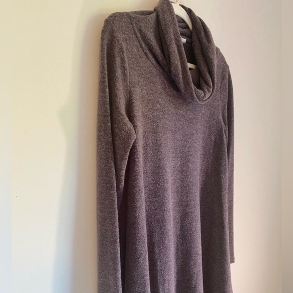 Wonderland Orange Cowl Neck Long Sleeve Fleece Dress Raisin Color Size Small - Picture 4 of 9